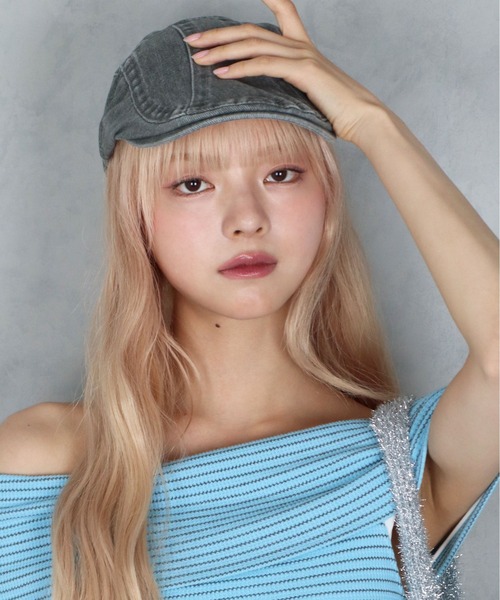 BARELY BLUE（ベアリーブルー）の「【 BARELY BLUE / ベアリーブルー 】 ビンテージライク ウォッシュ デニム ハンチング帽（ハンチング/ベレー帽・レディース・チャコールグレー/ブラック/ベージュ/ブラウン・FREE）」の15枚目の写真