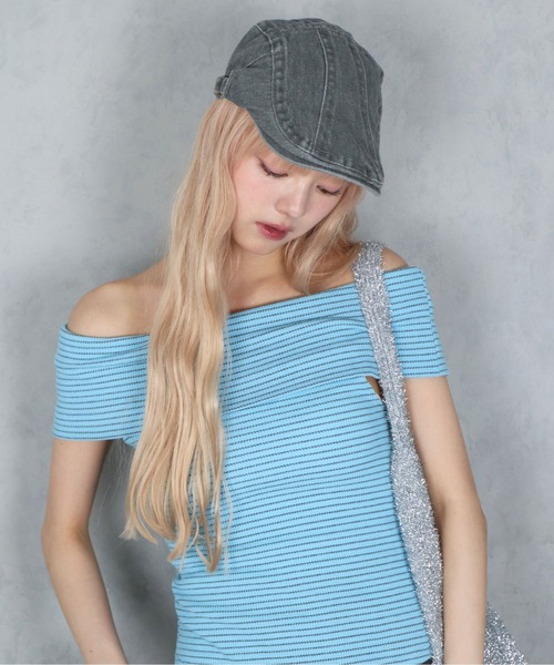 BARELY BLUE（ベアリーブルー）の「【 BARELY BLUE / ベアリーブルー 】 ビンテージライク ウォッシュ デニム ハンチング帽（ハンチング/ベレー帽・レディース・チャコールグレー/ブラック/ベージュ/ブラウン・FREE）」の16枚目の写真