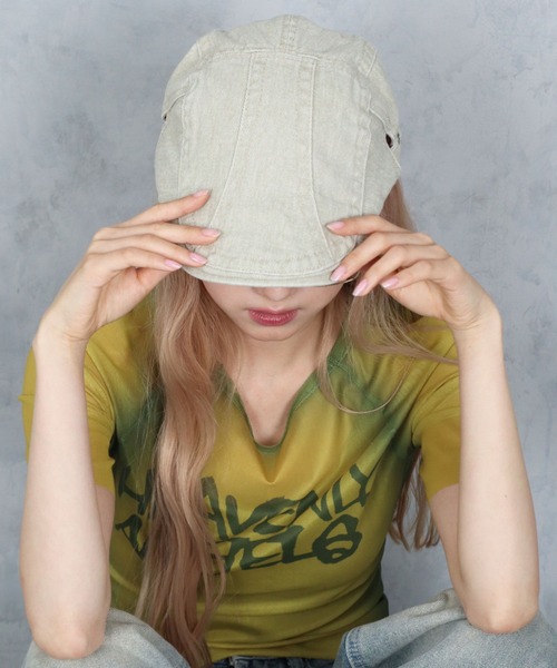 BARELY BLUE（ベアリーブルー）の「【 BARELY BLUE / ベアリーブルー 】 ビンテージライク ウォッシュ デニム ハンチング帽（ハンチング/ベレー帽・レディース・チャコールグレー/ブラック/ベージュ/ブラウン・FREE）」の18枚目の写真