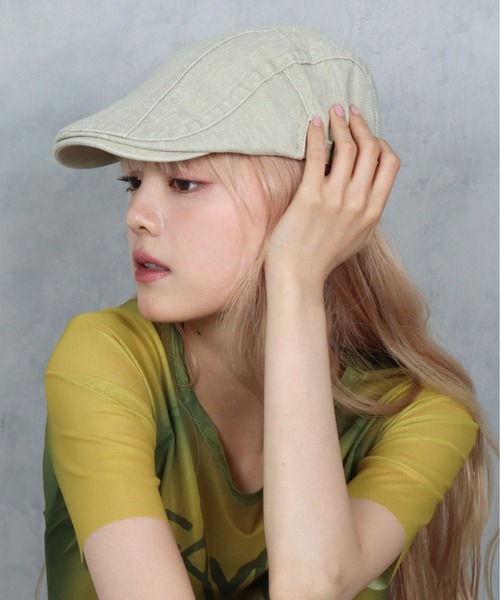 BARELY BLUE（ベアリーブルー）の「【 BARELY BLUE / ベアリーブルー 】 ビンテージライク ウォッシュ デニム ハンチング帽（ハンチング/ベレー帽・レディース・チャコールグレー/ブラック/ベージュ/ブラウン・FREE）」の20枚目の写真