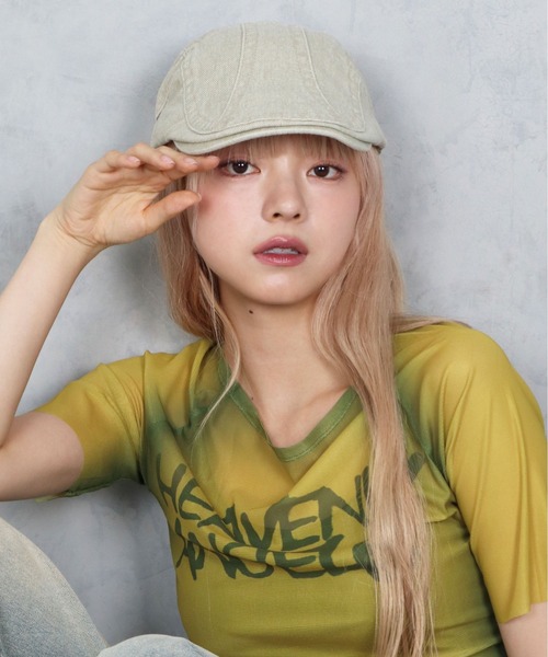 BARELY BLUE（ベアリーブルー）の「【 BARELY BLUE / ベアリーブルー 】 ビンテージライク ウォッシュ デニム ハンチング帽（ハンチング/ベレー帽・レディース・チャコールグレー/ブラック/ベージュ/ブラウン・FREE）」の17枚目の写真