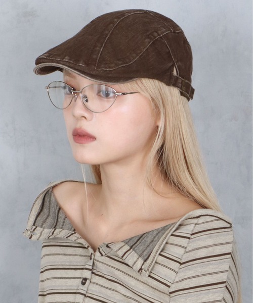 BARELY BLUE（ベアリーブルー）の「【 BARELY BLUE / ベアリーブルー 】 ビンテージライク ウォッシュ デニム ハンチング帽（ハンチング/ベレー帽・レディース・チャコールグレー/ブラック/ベージュ/ブラウン・FREE）」の21枚目の写真