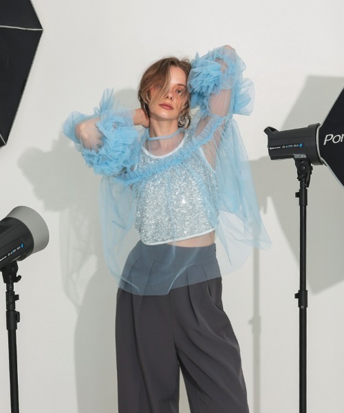 DONOBAN(ドノバン)の「スパンコールタンクトップ(タンクトップ・レディース・ブラック/シルバー・ONE)」の5枚目の写真