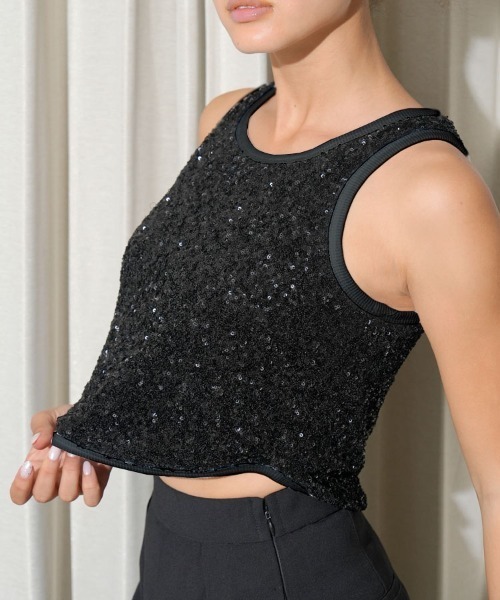 DONOBAN(ドノバン)の「スパンコールタンクトップ(タンクトップ・レディース・ブラック/シルバー・ONE)」の19枚目の写真
