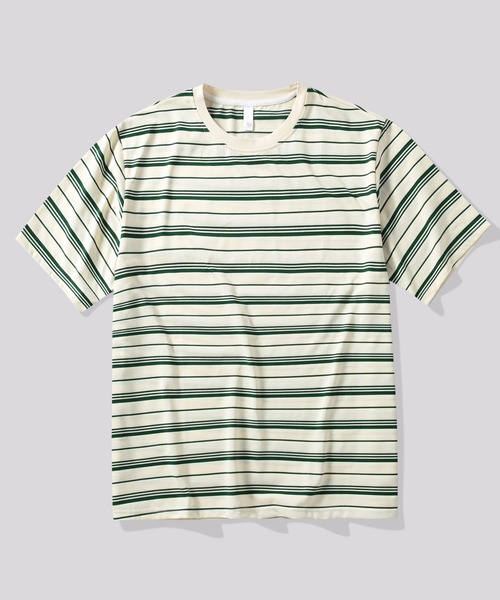 TOBEE(トゥビー)の「【TOBEE】ボーダー 半袖 Tシャツ(Tシャツ/カットソー・メンズ・ネイビー×ホワイト/ブラック/ブラック×ベージュ/ブラウン/グリーン・SMALL/LARGE/X-LARGE/MEDIUM)」の4枚目の写真