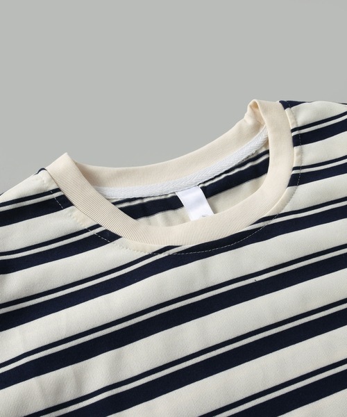 TOBEE(トゥビー)の「【TOBEE】ボーダー 半袖 Tシャツ(Tシャツ/カットソー・メンズ・ネイビー×ホワイト/ブラック/ブラック×ベージュ/ブラウン/グリーン・SMALL/LARGE/X-LARGE/MEDIUM)」の7枚目の写真