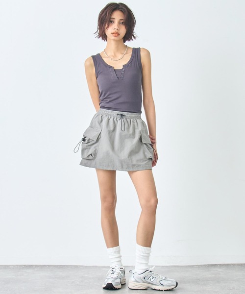 ANAP（アナップ）の「重ね着風 リブ タンクトップ（タンクトップ・レディース・グレー/ホワイト/ブラック・FREE）」の8枚目の写真