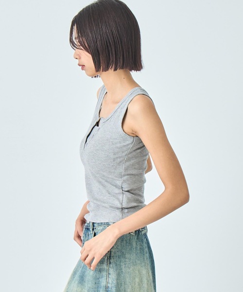 ANAP（アナップ）の「重ね着風 リブ タンクトップ（タンクトップ・レディース・グレー/ホワイト/ブラック・FREE）」の10枚目の写真