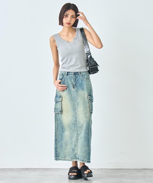 ANAP（アナップ）の「重ね着風 リブ タンクトップ（タンクトップ・レディース・グレー/ホワイト/ブラック・FREE）」の12枚目の写真