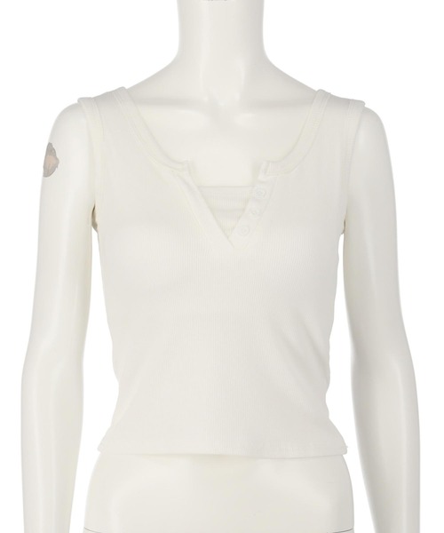 ANAP（アナップ）の「重ね着風 リブ タンクトップ（タンクトップ・レディース・グレー/ホワイト/ブラック・FREE）」の16枚目の写真