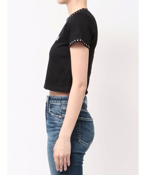 GYDA（ジェイダ）の「Desirable STONE T/S（Tシャツ/カットソー・レディース・オフホワイト/ブラック・FREE）」の5枚目の写真
