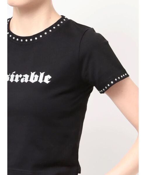 GYDA（ジェイダ）の「Desirable STONE T/S（Tシャツ/カットソー・レディース・オフホワイト/ブラック・FREE）」の8枚目の写真