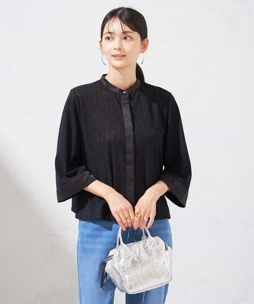 a.v.v(アーヴェヴェ)の「幾何レースクロップドブラウス(シャツ/ブラウス・レディース・ブラック/アイボリー・36/38)」の17枚目の写真
