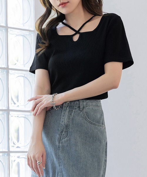 コッスィ〰️デコルテTシャツM.L2枚セット デコルテカットシャツ〔メール便可／100〕 | miette