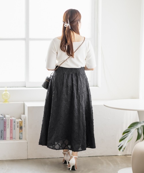 CLETTE(クレット)の「フリルチェックフレアスカート(スカート・レディース・ブラック/アイボリー/ブルー・LL/3L/4L)」の8枚目の写真