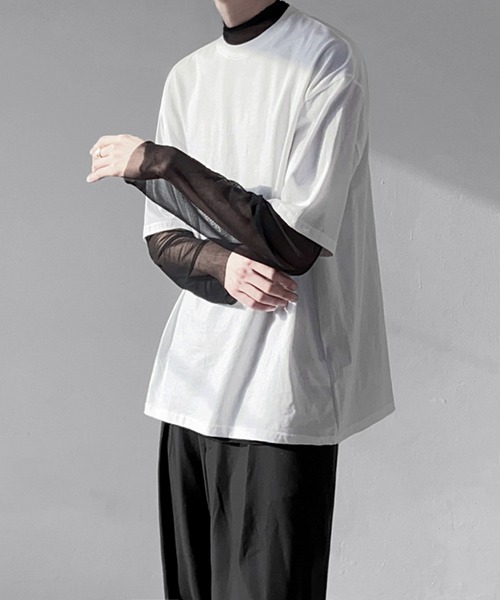 JOHNNY WOLF（ジョニーウルフ）の「SHALEM シアー エアリータッチ ルーズTシャツ（Tシャツ/カットソー・メンズ・ブラック・M/L）」の3枚目の写真