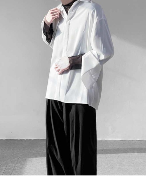 JOHNNY WOLF（ジョニーウルフ）の「SHALEM シアー エアリータッチ ルーズTシャツ（Tシャツ/カットソー・メンズ・ブラック・M/L）」の4枚目の写真