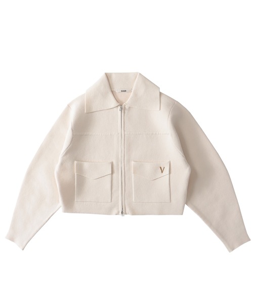 venit(ヴェニット)の「VENIT / DOUBLE FACE KNIT CARDIGAN(ダブルフェイスニットカーディガン VEK-7524-B)(カーディガン/ボレロ・レディース・ホワイト/ブラウン・38)」の2枚目の写真