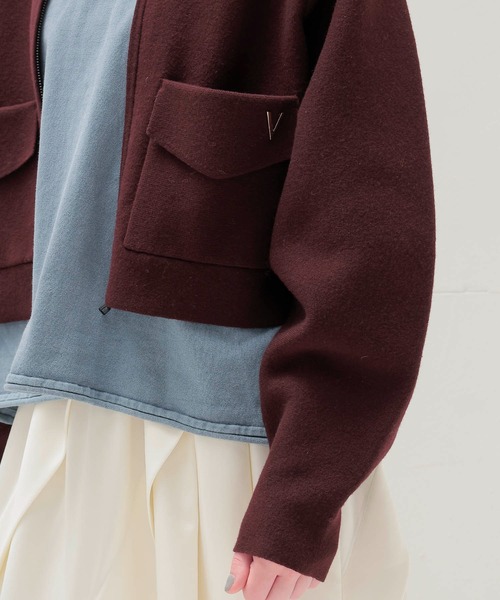 venit(ヴェニット)の「VENIT / DOUBLE FACE KNIT CARDIGAN(ダブルフェイスニットカーディガン VEK-7524-B)(カーディガン/ボレロ・レディース・ホワイト/ブラウン・38)」の8枚目の写真
