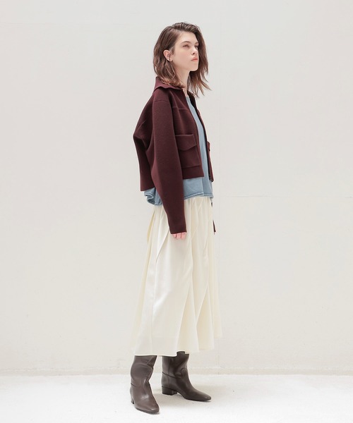 venit(ヴェニット)の「VENIT / DOUBLE FACE KNIT CARDIGAN(ダブルフェイスニットカーディガン VEK-7524-B)(カーディガン/ボレロ・レディース・ホワイト/ブラウン・38)」の11枚目の写真