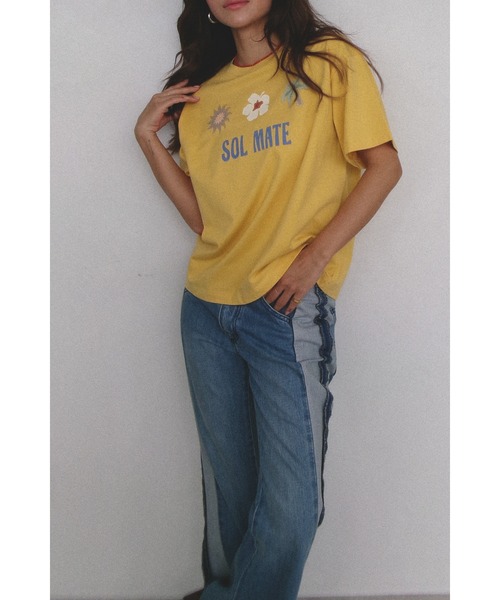 ALEXIA STAM（アリシアスタン）の「Sol Mate Tee /ソルメイトTee（Tシャツ/カットソー・レディース・ホワイト/イエロー/ブルー・FREE）」の22枚目の写真