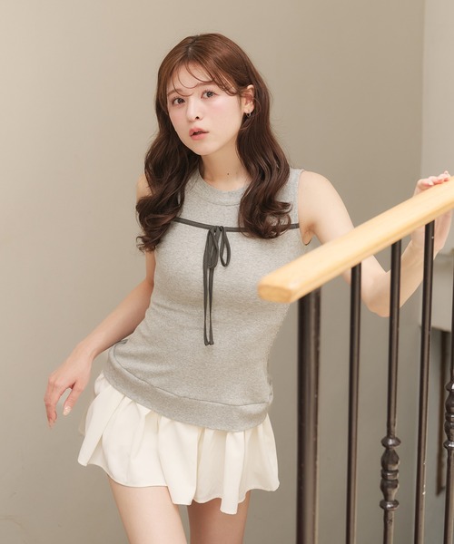 fupel ワンショルネックリボンポンチミニワンピース fupel ワンピース one-shoulder neck ribbon punch mini
