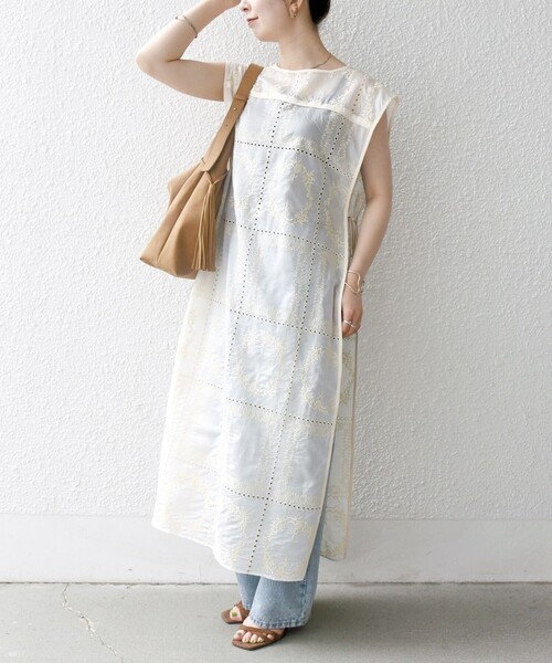 SHIPS any:〈手洗い可能〉エンブロイダリー レース シアー ワンピース