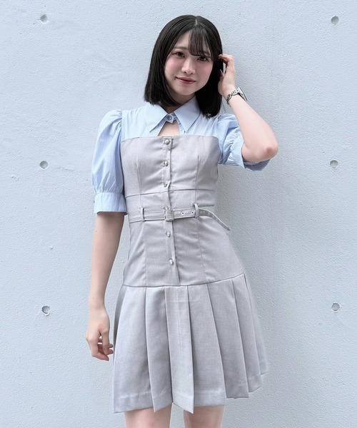 NOMAE ミニワンピース NOMAE ワンピース アームリボン2wayミニワンピース : ZOZOTOWN