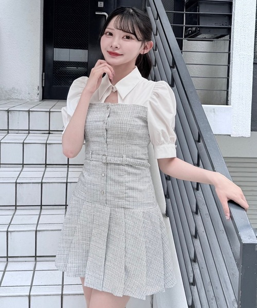 NOMAE ミニワンピース NOMAE ワンピース アームリボン2wayミニワンピース : ZOZOTOWN