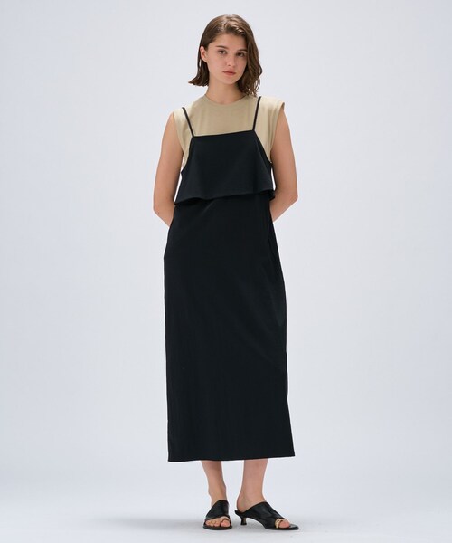 cloenc（クロエンス）の「【手洗い可】アイラインキャミワンピース（ワンピース・レディース・カーキ/ブラック・02）」の2枚目の写真