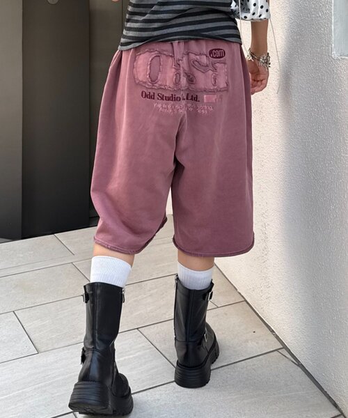 ODD STUDIO（オッドスタジオ）の「■【OddStudio】ピグメントバックダメージロゴスウェットハーフパンツ（スウェットパンツ・レディース・ピンク/ブラウン/チャコールグレー・MEDIUM/LARGE）」の11枚目の写真