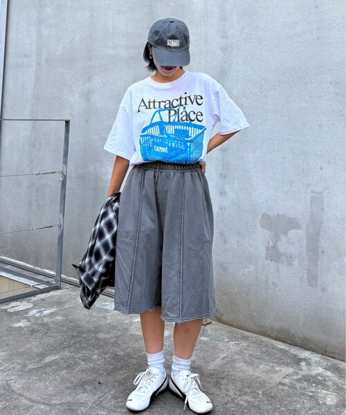 ODD STUDIO（オッドスタジオ）の「■【OddStudio】ピグメントバックダメージロゴスウェットハーフパンツ（スウェットパンツ・レディース・ピンク/ブラウン/チャコールグレー・MEDIUM/LARGE）」の17枚目の写真