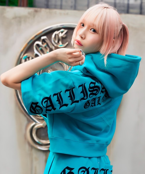 GALFY(ガルフィー)の「【別注】GA×GALFY-クロスガリノハーツ半袖パーカー(パーカー・メンズ・ターコイズブルー/ブラック/ホワイト/ピンク・S/L/XL)」の3枚目の写真