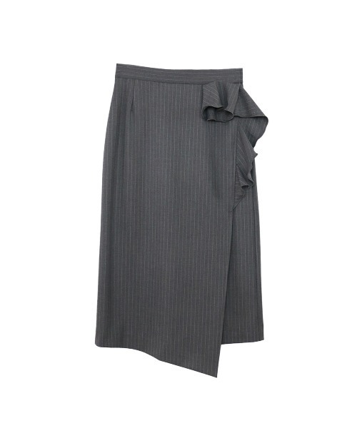 Marilyn Moon(マリリンムーン)の「warm pinstripe wrap skirt(スカート・レディース・ネイビー/キャメル/グレー・FREE)」の21枚目の写真