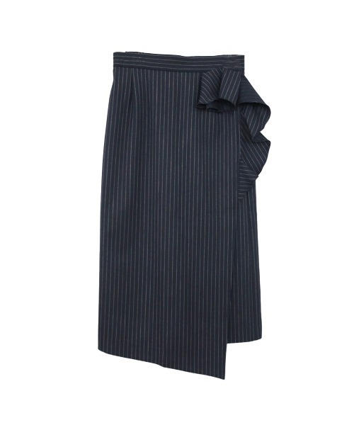 Marilyn Moon(マリリンムーン)の「warm pinstripe wrap skirt(スカート・レディース・ネイビー/キャメル/グレー・FREE)」の22枚目の写真