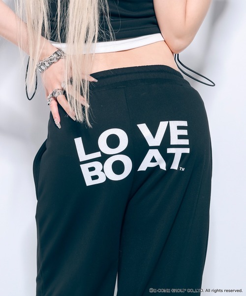 WEGO(ウィゴー)の「∴WEGO/【25年春夏新作】LOVE BOATコラボパンツ(スウェットパンツ・レディース・ブラック・FREE)」の1枚目の写真