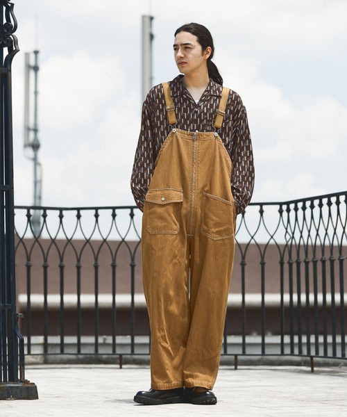 サロペット・オーバーオール・オールインワン argue OVERSIZED LADY OVERALL DENIM セール】WIDE TAPERED OVERALL（サロペット/オーバーオール）｜X
