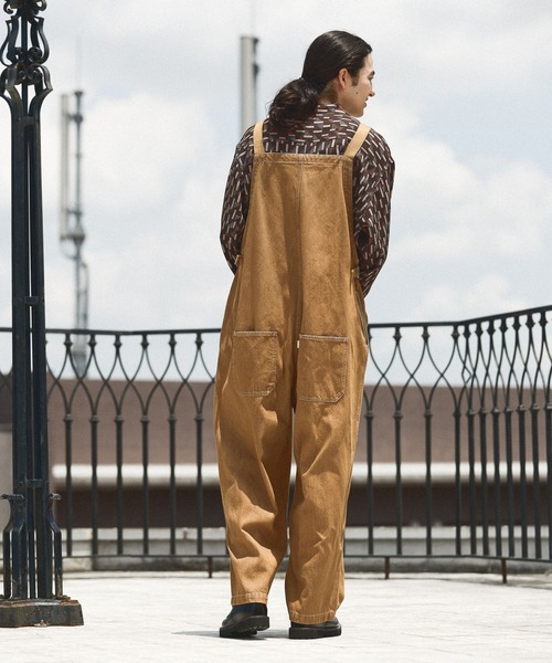 サロペット・オーバーオール・オールインワン argue OVERSIZED LADY OVERALL DENIM セール】WIDE TAPERED OVERALL（サロペット/オーバーオール）｜X