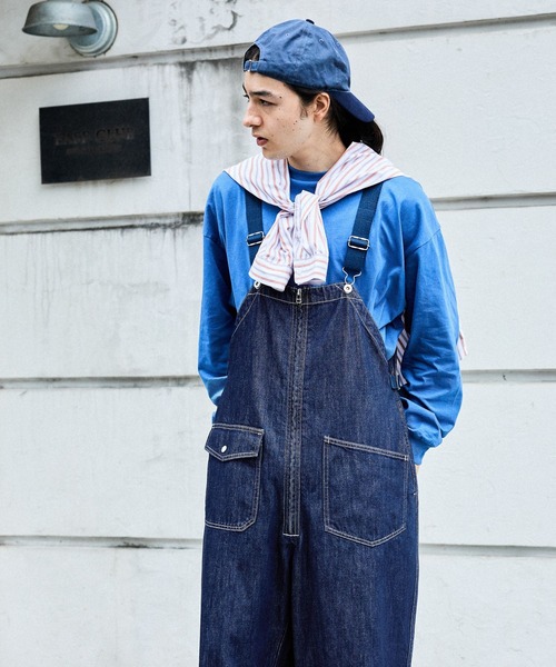 ニコアンド 2024AW オーバーオールデニムパンツ niko and（ニコアンド）の「オーバーオールデニムパンツ