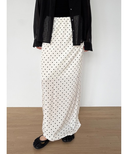 Didot.showroom(ディドット ショールーム)の「【DIDOT.】ドットロングSK(スカート・レディース・アイボリー/ブラック/ネイビー・FREE)」の2枚目の写真