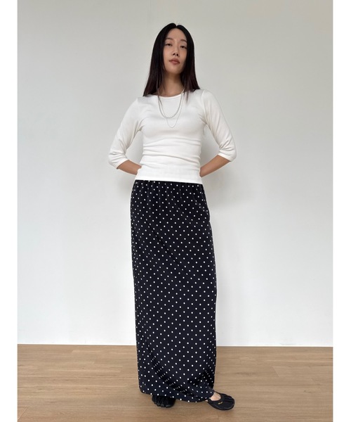 Didot.showroom(ディドット ショールーム)の「【DIDOT.】ドットロングSK(スカート・レディース・アイボリー/ブラック/ネイビー・FREE)」の12枚目の写真