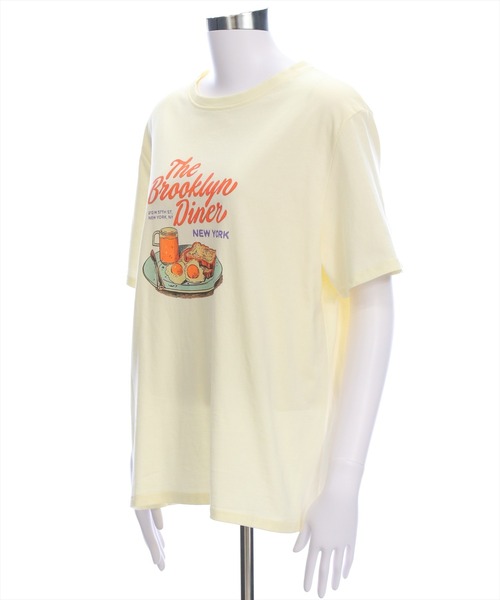 クリーム色 グラフィックTシャツ【専用出品】 セール】グラフィックプリントTシャツ[カジュアル 夏 キャッチー