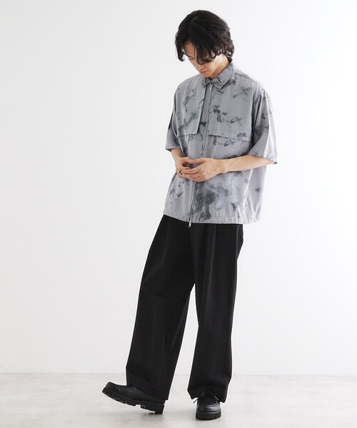 tk.TAKEO KIKUCHI（ティーケータケオキクチ）の「ブラープリントシャンブレーシャツアウター（シャツ/ブラウス・メンズ・ライトグレー/ブラック・02/03）」の5枚目の写真