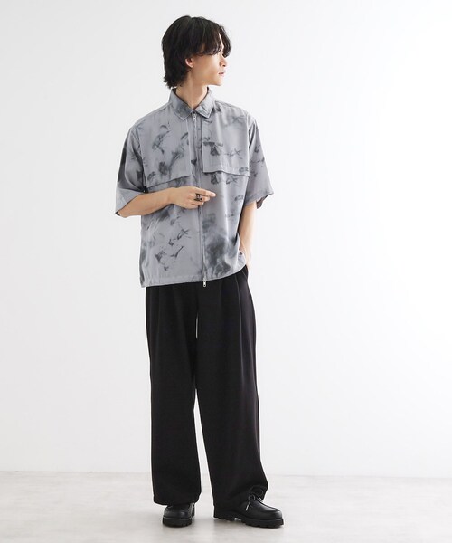 tk.TAKEO KIKUCHI（ティーケータケオキクチ）の「ブラープリントシャンブレーシャツアウター（シャツ/ブラウス・メンズ・ライトグレー/ブラック・02/03）」の6枚目の写真