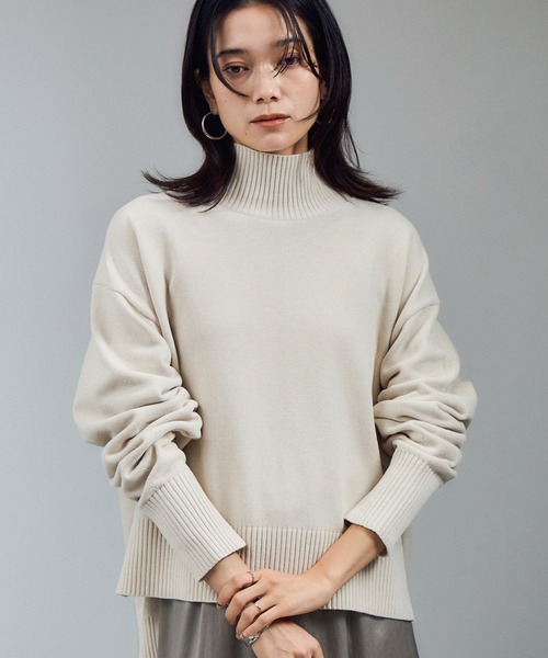 タートルネックプルオーバー-CreamyCotton /クリーミーコットン