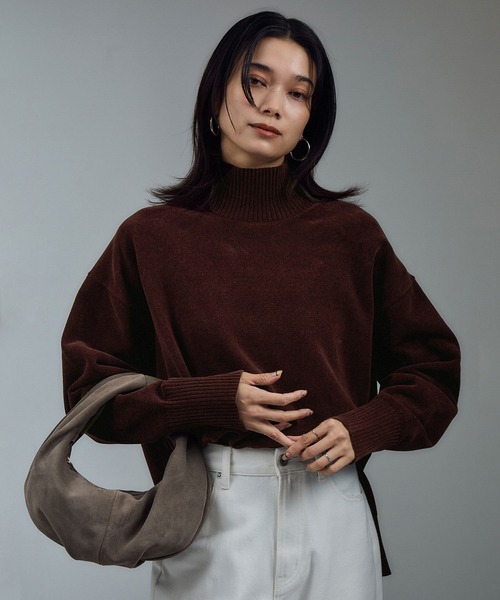 SALON adam et rope'（サロン アダム エ ロペ）の「タートルネックプルオーバー-CreamyCotton /クリーミーコットン-（ニット/セーター・レディース・ブラック/ブラウン/オフホワイト・FREE）」の17枚目の写真