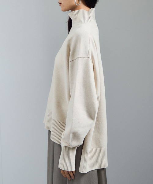 SALON adam et rope'（サロン アダム エ ロペ）の「タートルネックプルオーバー-CreamyCotton /クリーミーコットン-（ニット/セーター・レディース・ブラック/ブラウン/オフホワイト・FREE）」の20枚目の写真