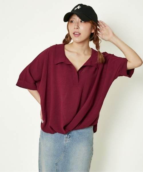 GORGE（ゴージ）の「《バックレースアップ×ゆる袖》フェミカジュトップス（シャツ/ブラウス・レディース・アイボリー/ブラック/チャコール/ボルドー/ブラウン・F）」の5枚目の写真
