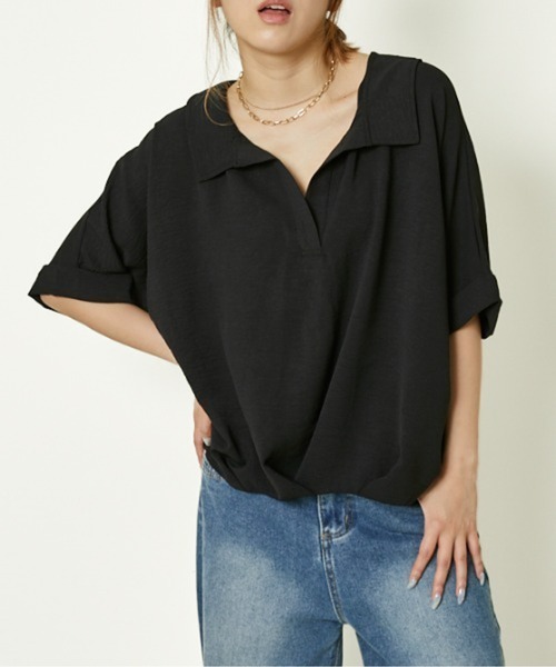 GORGE（ゴージ）の「《バックレースアップ×ゆる袖》フェミカジュトップス（シャツ/ブラウス・レディース・アイボリー/ブラック/チャコール/ボルドー/ブラウン・F）」の3枚目の写真