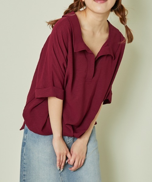GORGE（ゴージ）の「《バックレースアップ×ゆる袖》フェミカジュトップス（シャツ/ブラウス・レディース・アイボリー/ブラック/チャコール/ボルドー/ブラウン・F）」の13枚目の写真